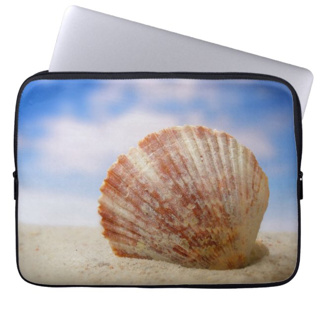 A Shell Propped In The Sand Laptop Sleeve (Front)