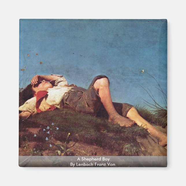 A Shepherd Boy By Lenbach Franz Von Magnet (Front)