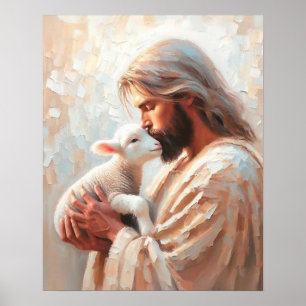 A Shepherd's Love, Christian Art, Jesus Saves the  Poster