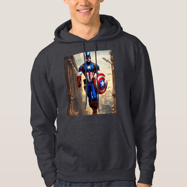 "A Shield of Justice","The Captain's Emblem" Hoodie (Front)