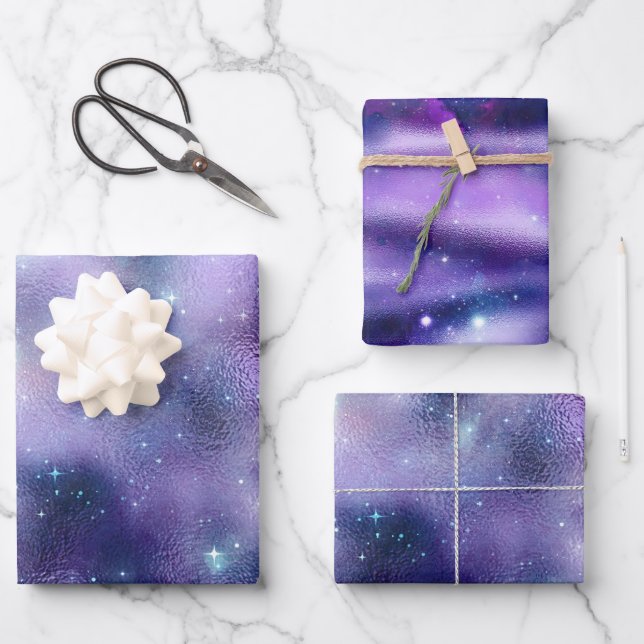 A Shimmering Galaxy Series Design 2   Wrapping Paper Sheet (Front)