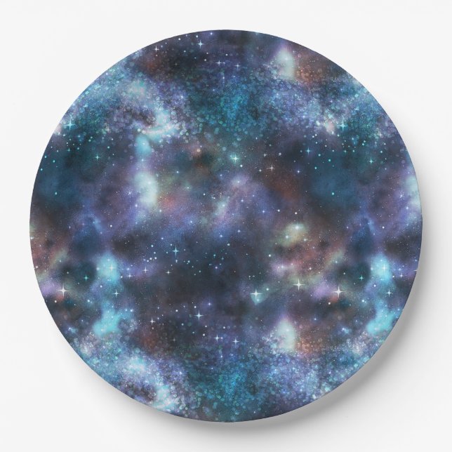 A Shimmering Galaxy Series Design 3  Paper Plate (Front)