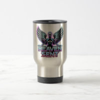 A shiny, metallic angel with wings, Y2K design