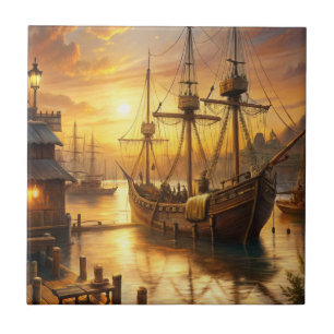 A Ship at the Docks Tile