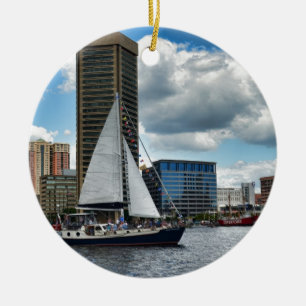 A Ship in Baltimore Ceramic Tree Decoration