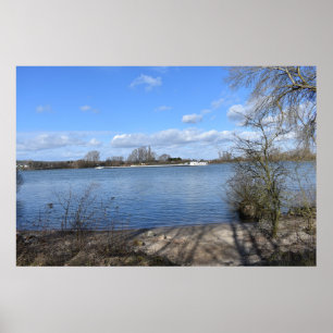 A Ship on the River , Rhein by Oppenheim, Germany Poster
