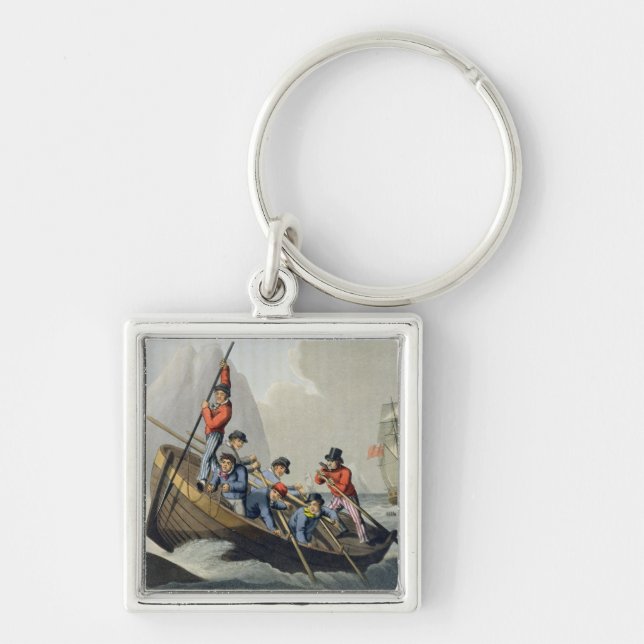A Ship's Boat Attacking a Whale, engraved by Matth Key Ring (Front)