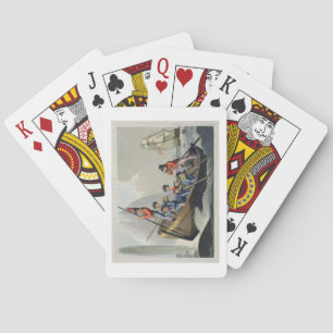 A Ship's Boat Attacking a Whale, engraved by Matth Playing Cards