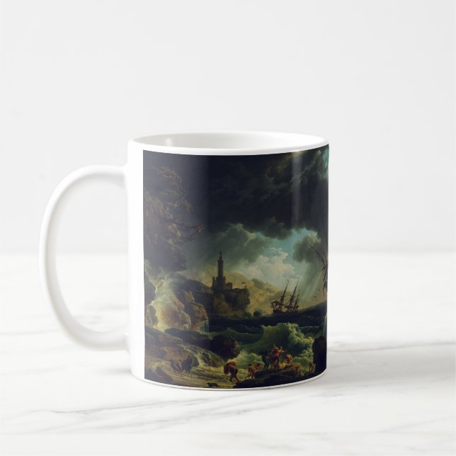 A Shipwreck in Stormy Seas by Claude-Joseph Vernet Coffee Mug (Left)