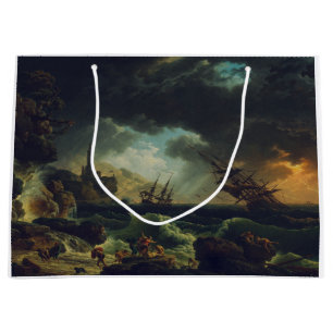 A Shipwreck in Stormy Seas by Claude-Joseph Vernet Large Gift Bag