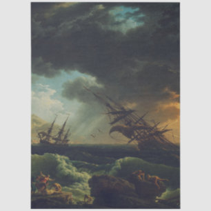A Shipwreck in Stormy Seas by Claude-Joseph Vernet Tissue Paper