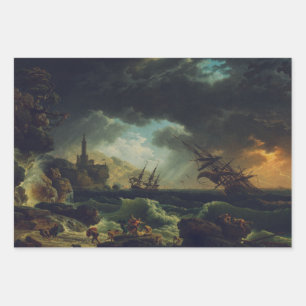 A Shipwreck in Stormy Seas by Claude-Joseph Vernet Wrapping Paper Sheet