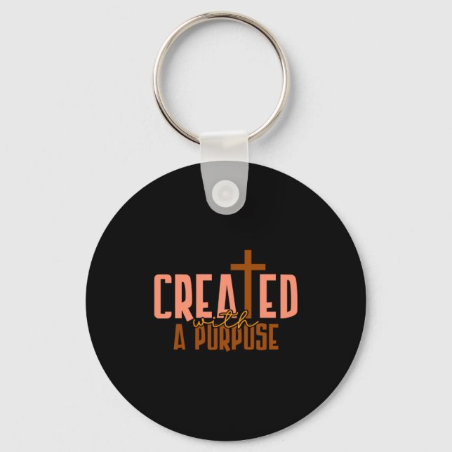 A Shirt Created Purpose Happy Easter Day Key Ring (Front)