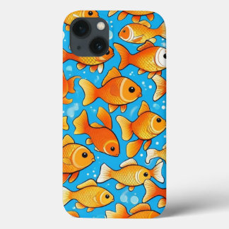 a shoal of gold fish are happy mode iPhone 13 case