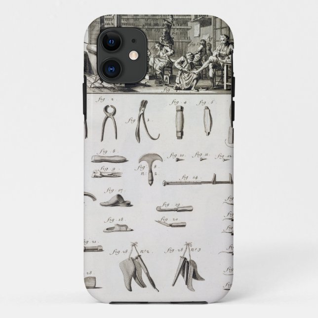 A shoe and bootmaker and their tools, from the 'En Case-Mate iPhone Case (Back)