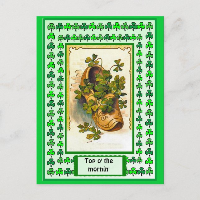 A shoe full of shamrocks postcard (Front)