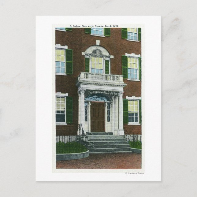 A Shreve Porch, Salem Doorway View Postcard (Front)