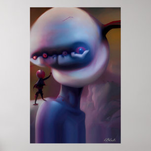 A Shy Friend Ken Gauge Surrealist Poster