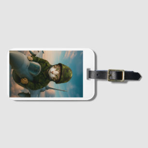 A Siam Air Force Cat Luggage Tag