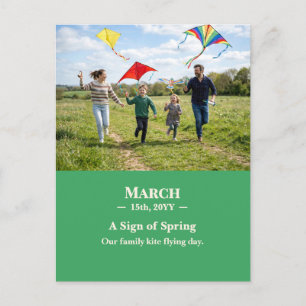 A Sign of Spring March Memory Photo Postcard