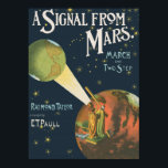 A Signal From Mars Poster<br><div class="desc">Early science fiction art from 1901! High-quality scan of vintage sheet music,  perfect for anyone with their eyes on the stars.</div>
