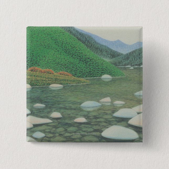 A Silent Corner in Moutains 15 Cm Square Badge (Front)