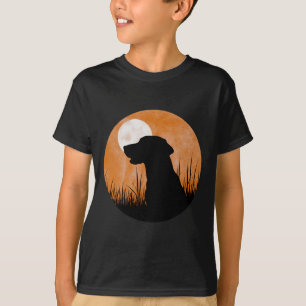 A Silhouette Of A Hunting Black Or Yellow Lab On O T-Shirt