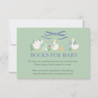 A Silly Goose Baby Shower Books for Baby Card