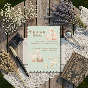 A Silly Goose Green Baby shower Thank You Card