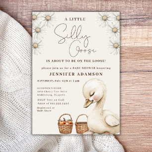 A Silly Goose Neutral Boho Baby Shower Party  Invitation