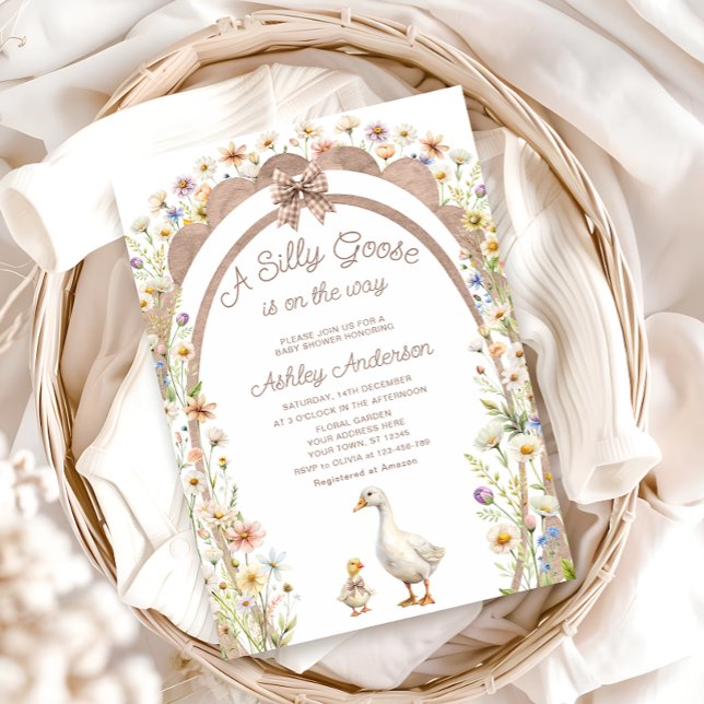 A Silly Goose Whimsical Baby Shower Invitation (Creator Uploaded)