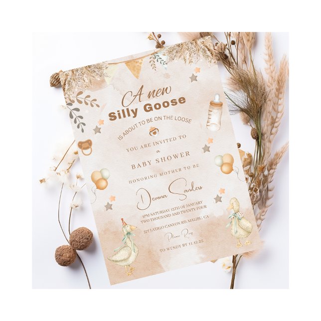A Silly Goose Whimsical Baby Shower Invitation (Creator Uploaded)