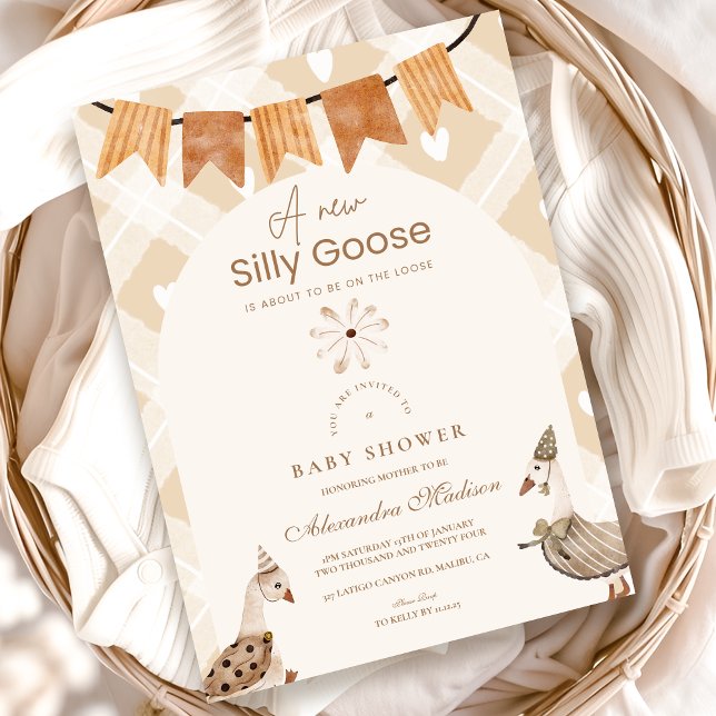 A Silly Goose Whimsical Baby Shower  Invitation (Creator Uploaded)