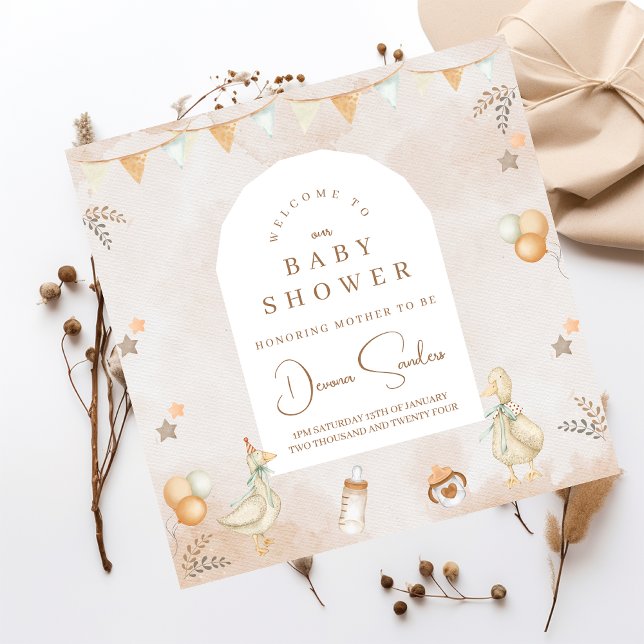 A Silly Goose Whimsical Baby Shower Napkin (Creator Uploaded)