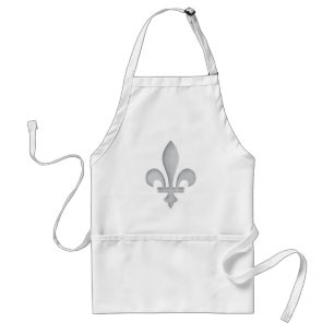A Silver Fleur-de-lys Crafts Cook Chefs Apron