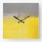 'A Simple Abstract' Grey and Yellow Art Clock