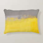'A Simple Abstract' Grey and Yellow Art Pillow