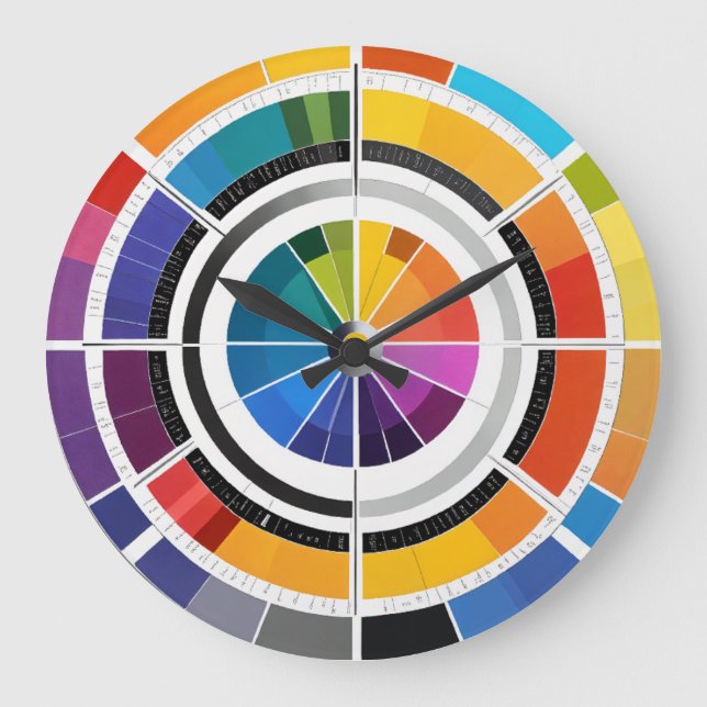 A simple conventional colour-wheel in 'white backg large clock (Front)