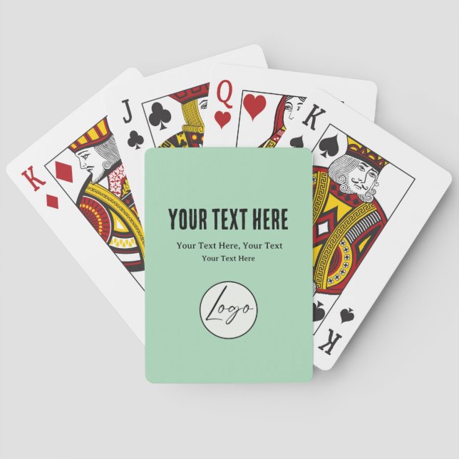 A simple custom business template in a modern logo playing cards (Back)