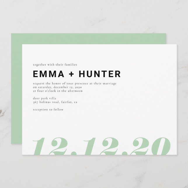 A Simple Date Invitation (Front/Back)