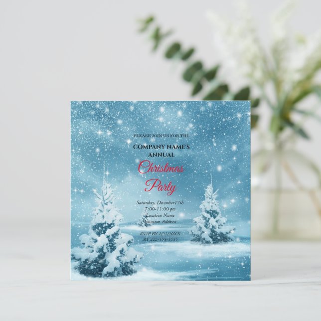 A simple  elegant Christmas party invitation  (Standing Front)