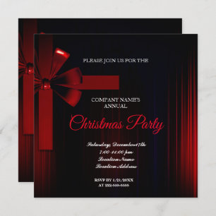 A simple Elegant Red Christmas Party Invitation