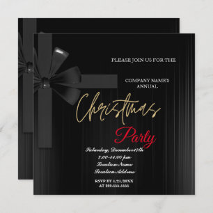A simple Elegant Red Christmas Party Invitation