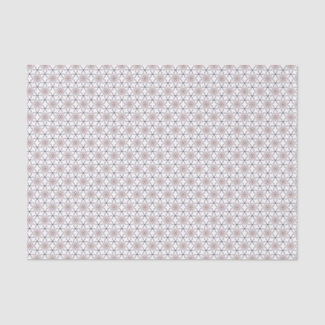 A Simple Geometric Line Art  Flowers Tissue Paper (Front)