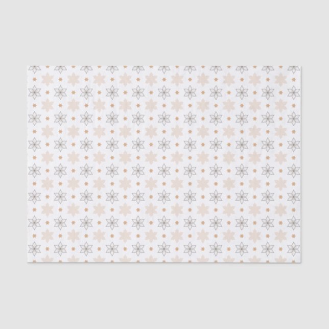 A Simple Geometric Line Art  Flowers Tissue Paper (Front)