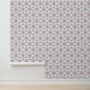 A Simple Geometric Line Art Flowers Wallpaper