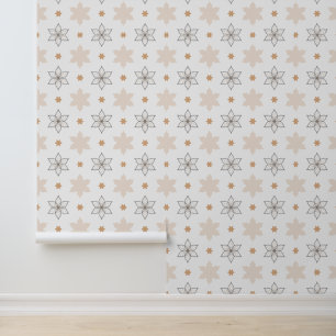 A Simple Geometric Line Art Flowers Wallpaper