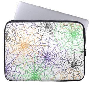 A Simple Halloween Spider's Web Pattern Laptop Sleeve