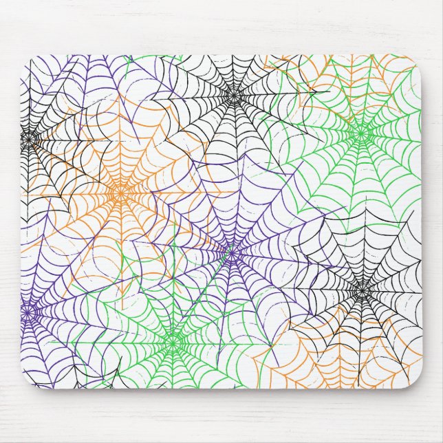 A Simple Halloween Spider's Web Pattern Mouse Mat (Front)