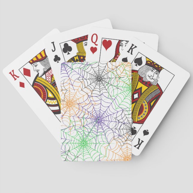 A Simple Halloween Spider's Web Pattern Playing Cards (Back)